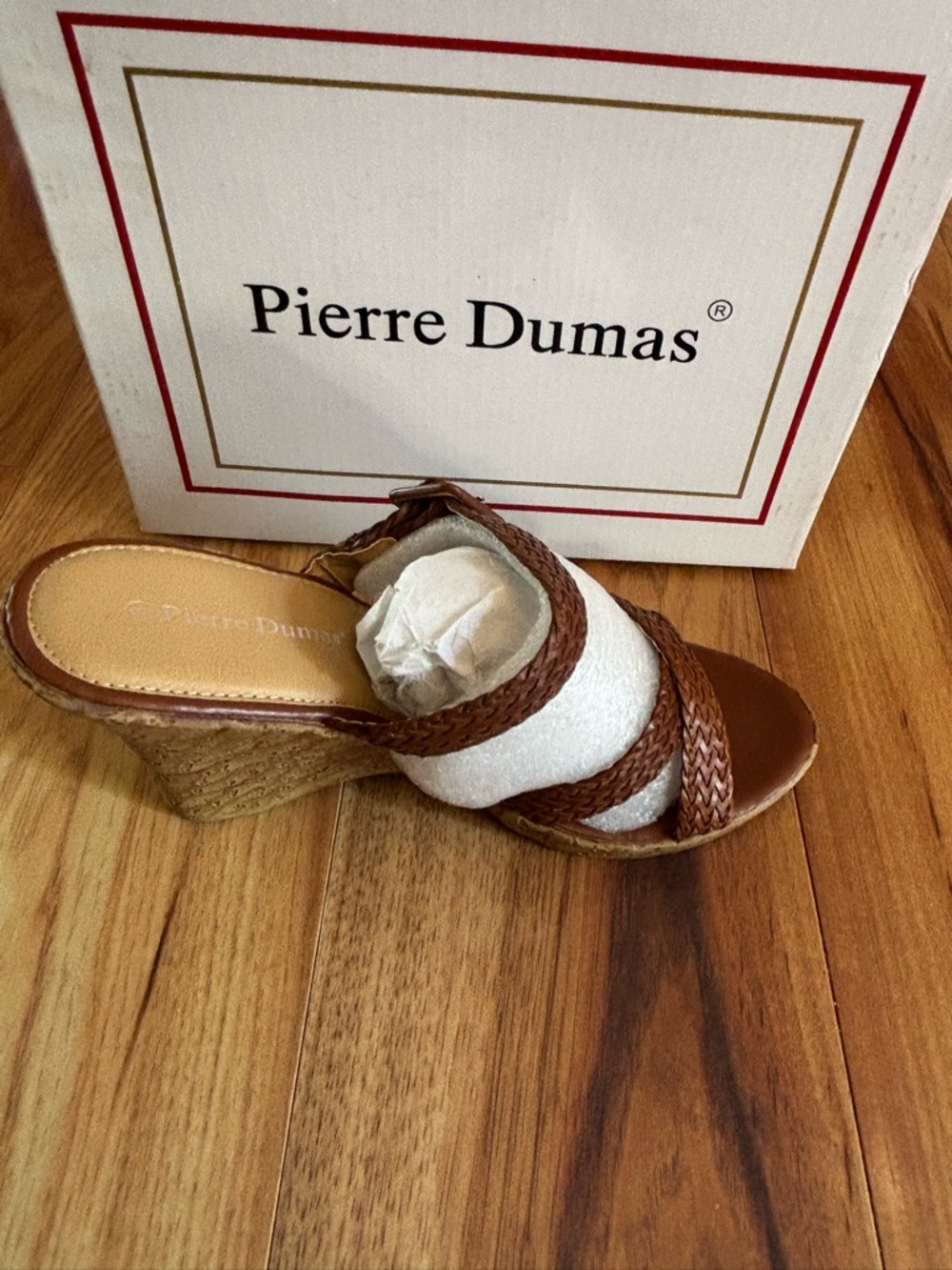 Pierre Dumas Brown Braided Wedge Sandals